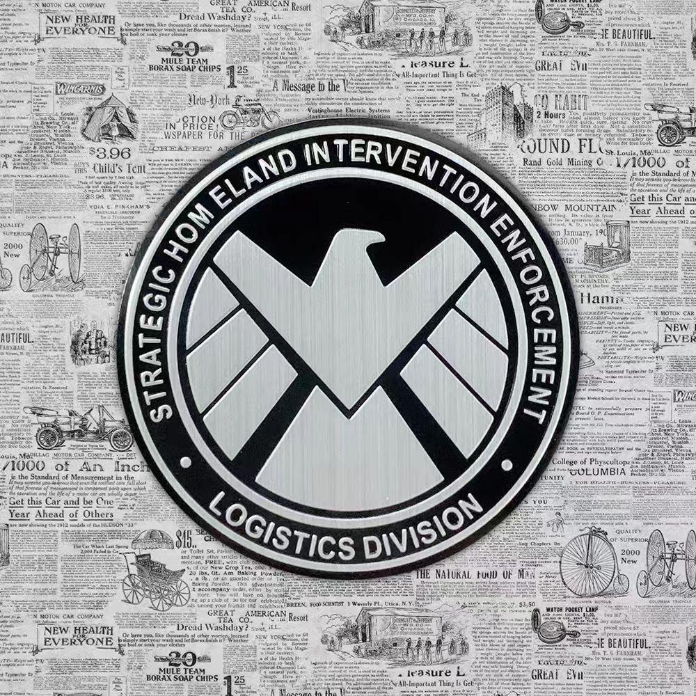 Marvel S.H.I.E.L.D. Metal Car Decal Sticker SHIELD Stickers for Cars Motorcycles Fuel Tanks Car Bodies Windows and Electric Vehicles