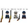 N417-422 MOC Military Soldiers Figures Building Blocks US Army Cavalry Artillery Guards Officer Accessories Guns Bricks Toys Boy