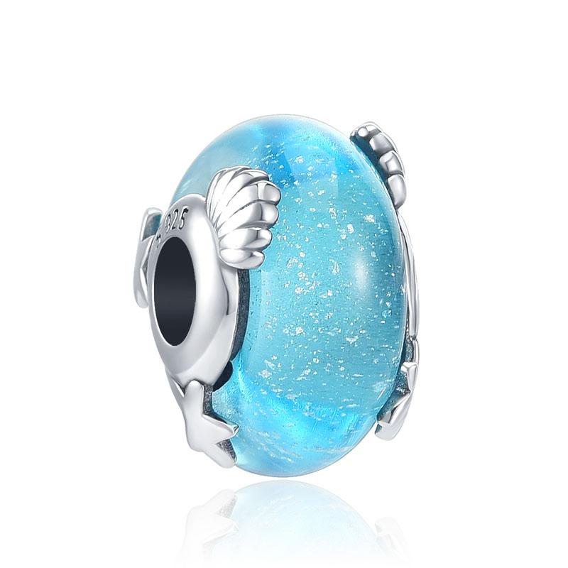 New S925 Sterling Silver Plated Pink Red Green Blue Murano Glass Bead Charm Fit Original Bracelet DIY Jewelry For Girl