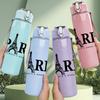 1PC Paris Eiffel Tower Minimal Print 750ml Color Plastic Sports Water Bottle Leakproof Flip Straw Lid Suitable for Sports Office Home Use