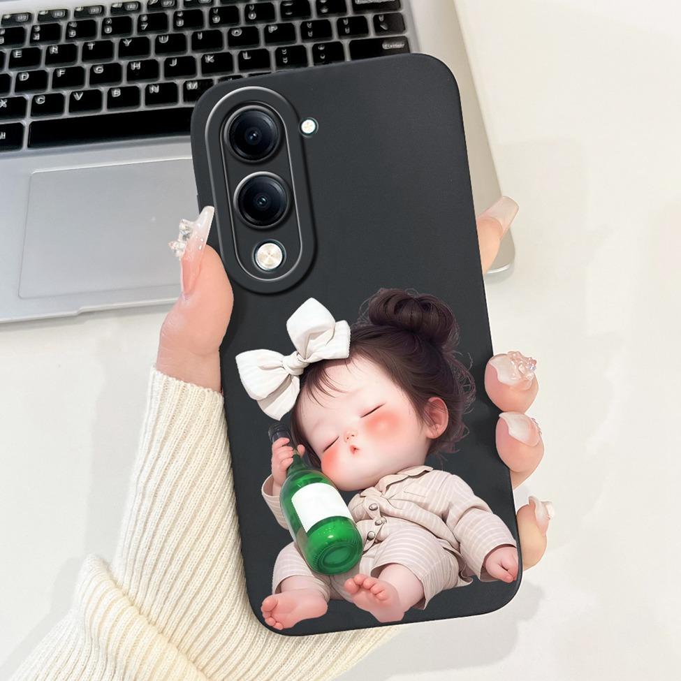 For Vivo Y04 Case V2430 Silicone Cute Cat Fashion Butterfly Flowers Love Painted Back Cover For Vivo Y04 4G Phone Case Bumper