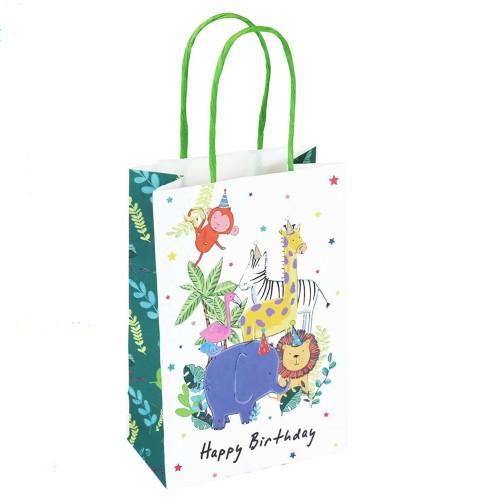 Eurowrap Jungle Animals Happy Birthday Party Bags (Pack of 6)
