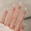 24 Pieces Fresh and Gentle Wind Wearing Nail Art Long Pearl Unloading Fake Nail Pieces