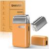 Men's Foil Shaver USB and Type C Rechargeable Electric Barber Beard Trimmer Cordless Close Compact Portable Travel Hairdresser Gold, Gold