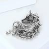 Vintage Rhinestone Horse Head Brooches Casual Metal Badge Pin Zodiac Animal Pins  for Women