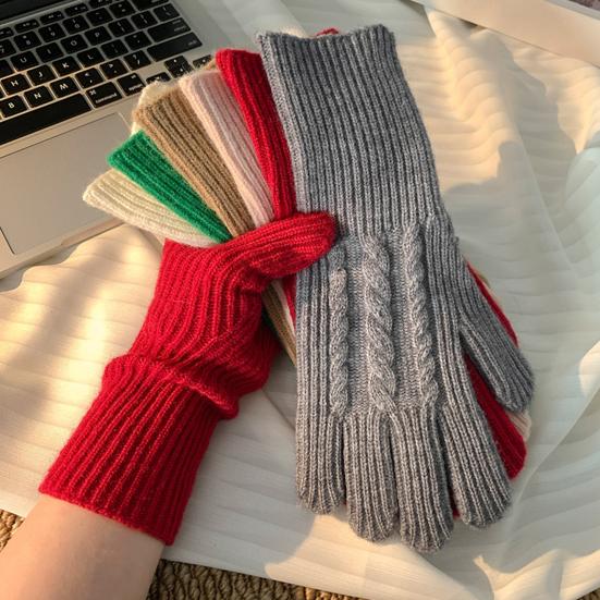 Вязаные перчатки из смесовой шерсти Унисекс Зимние перчатки с сенсорным экраном Ветрозащитные Теплые перчатки для пальцев для вождения, набора текста, на каждый день