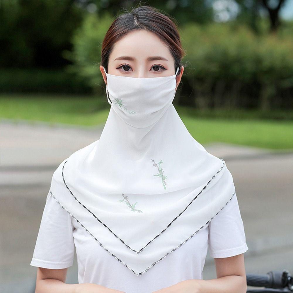 Sun UV Protection Hiking Face Scarves Sunscreen Veil Ice Silk Mask Triangular Scarf Face Cover