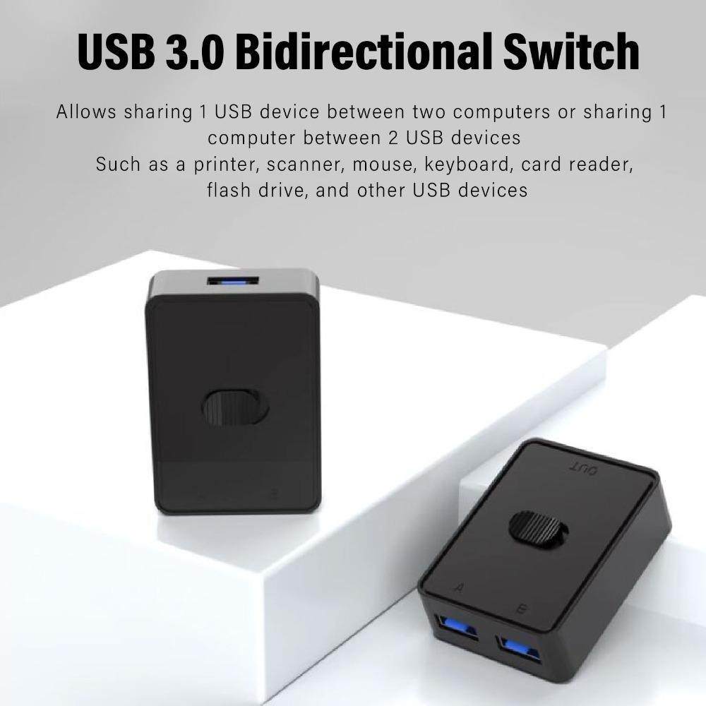Plug and Play USB KVM Switch 2 in 1 Out/ 1 in 2 Out USB Switch Selector  Scanner