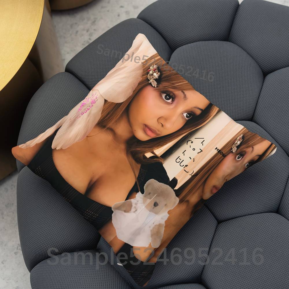PPinkpantheress Singer Square Cushion Pillow Case Sofa BedroomLiving Room Backrest Multiple Sizes Washable Covers