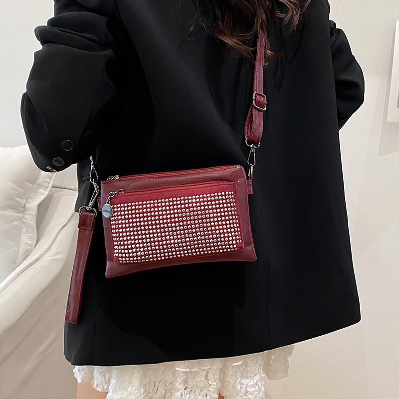 Женская маленькая квадратная сумка с бриллиантами, на плечо, кроссбоди