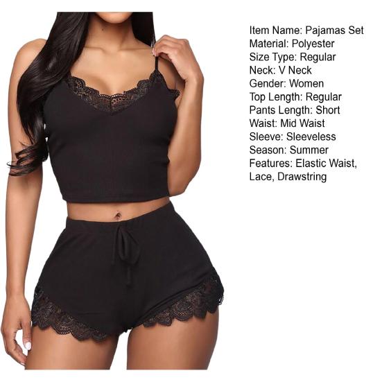 Женский комплект ночного белья, укороченный топ, дышащая женская ночная одежда без рукавов с открытой талией для сна