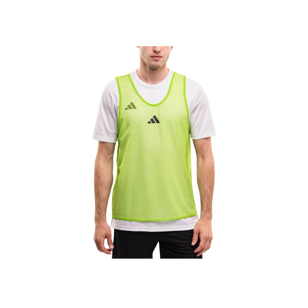 Adidas Однотонный логотип, легкий круглый вырез, тренировочный футбольный матч, дышащий жилет без рукавов, мужские жилеты, зеленый цвет HP0732