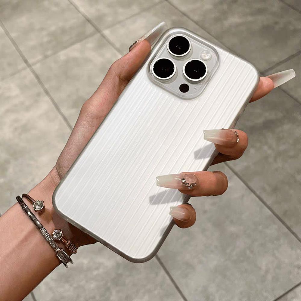 Приятный на ощупь чехол для телефона для iPhone 11 12 13 14 15 16 iPhone 11 12 13 14 15 16 Pro 12 13 14 15 16 Pro Max Роскошный гофрированный узор Противоударный чехол