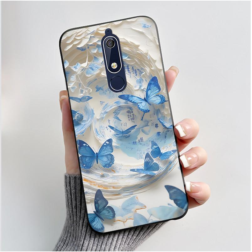 Милый Чехол Для Nokia 5.1/Nokia 5.1 Plus/Nokia X5/Nokia 5 Funda Чехол с Рисунком Защитная Крышка Мягкий Силикон Мультяшный Черный Корпус