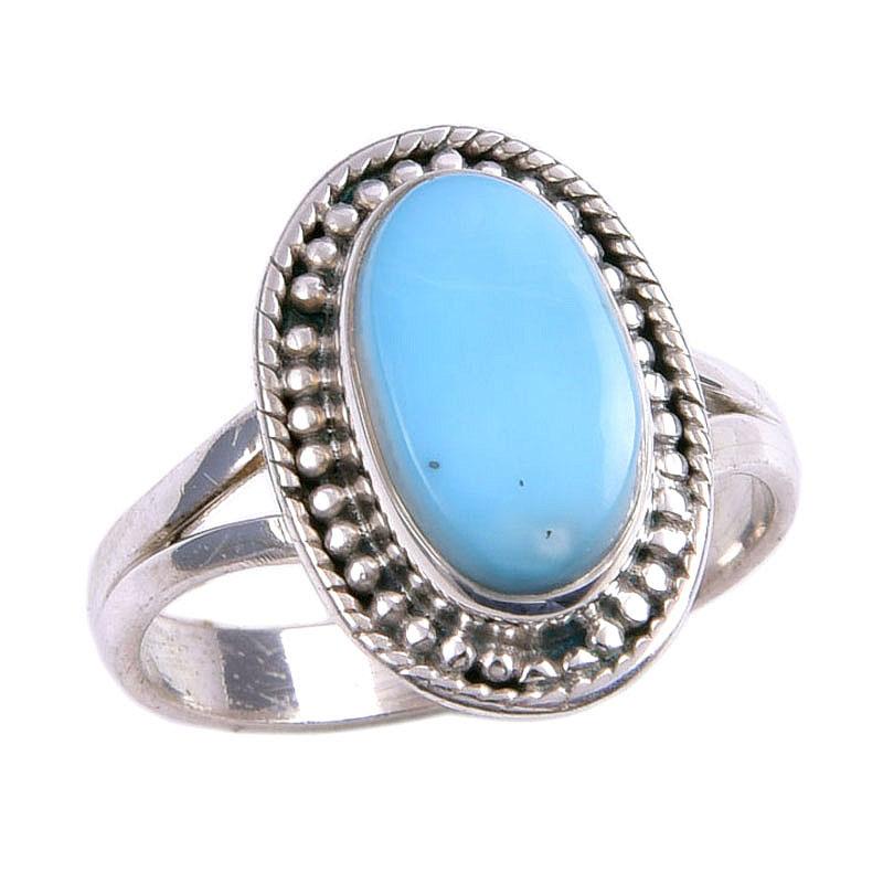 Natural Republic Larimar Gemstone 925 Solid Sterling Silver Gift Ring S.7 e9E62