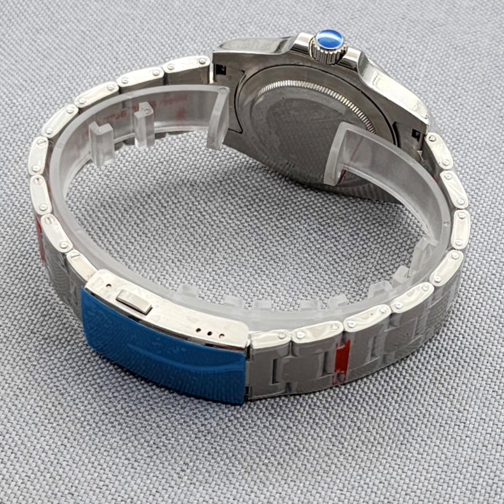 40mm Fixed Circle 1-12 Display Sapphire Glass Stainless Steel Double Push Button Strap Japanese Nh35 Movement Automatic Watch