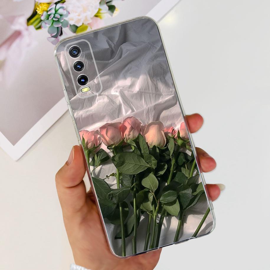 Для Vivo Y11s Y12s Чехол V2028 V2026 V2033 Популярный Цветок Прозрачная Силиконовая Задняя Крышка Для Vivo Y20 Y20i Y20s V2029 V2027 V2032 Funda