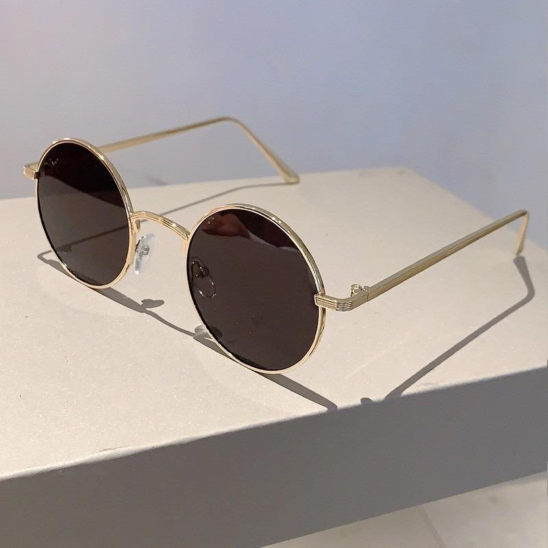 Мужские солнцезащитные очки Металлические солнцезащитные очки с круглой оправой Солнцезащитные очки для вождения Велосипедные очки