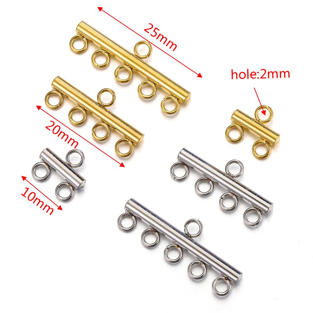 20pcs Stainless Steel Necklace Bracelet Layer Clasps Pendant Bail Connect Tassel DIY Connectors Jewelry Making Earrings Supplies