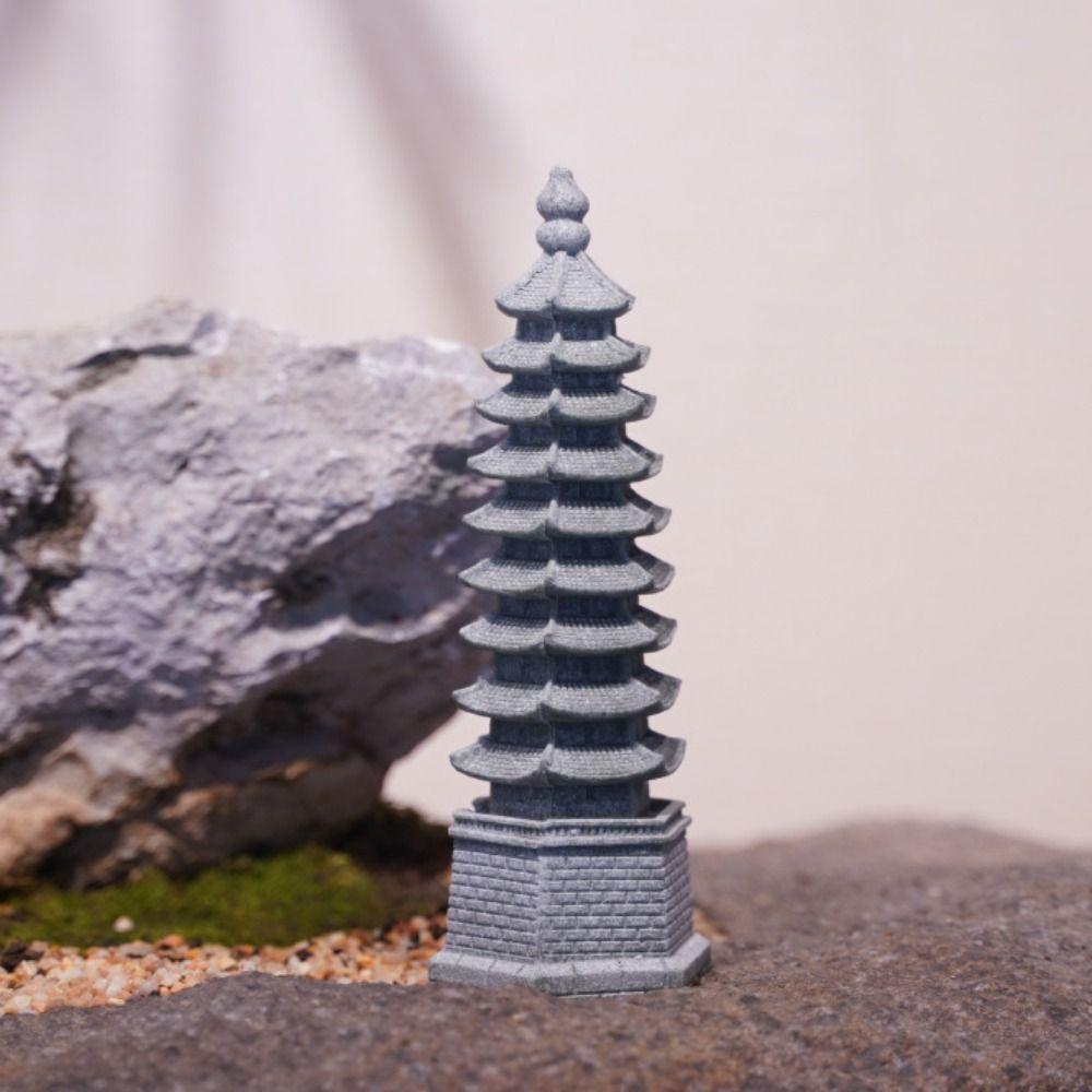 Artificial Mini Lanterns Statue Multifunctional Pagoda Garden Miniature Sculpture Home