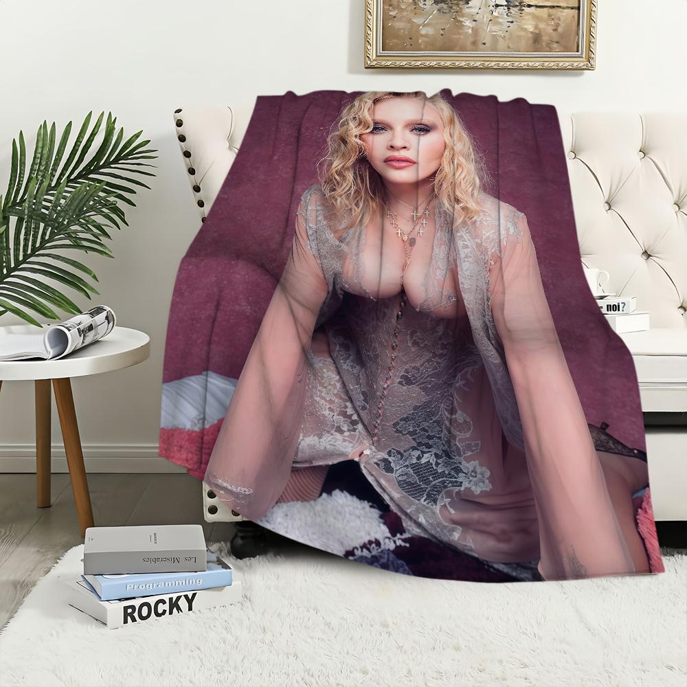 Singer M-Madonna Pink Lingerie Blanket Flannel warm comfort soft plush blanket For Picnic Beds Sofas Homes And Bedrooms