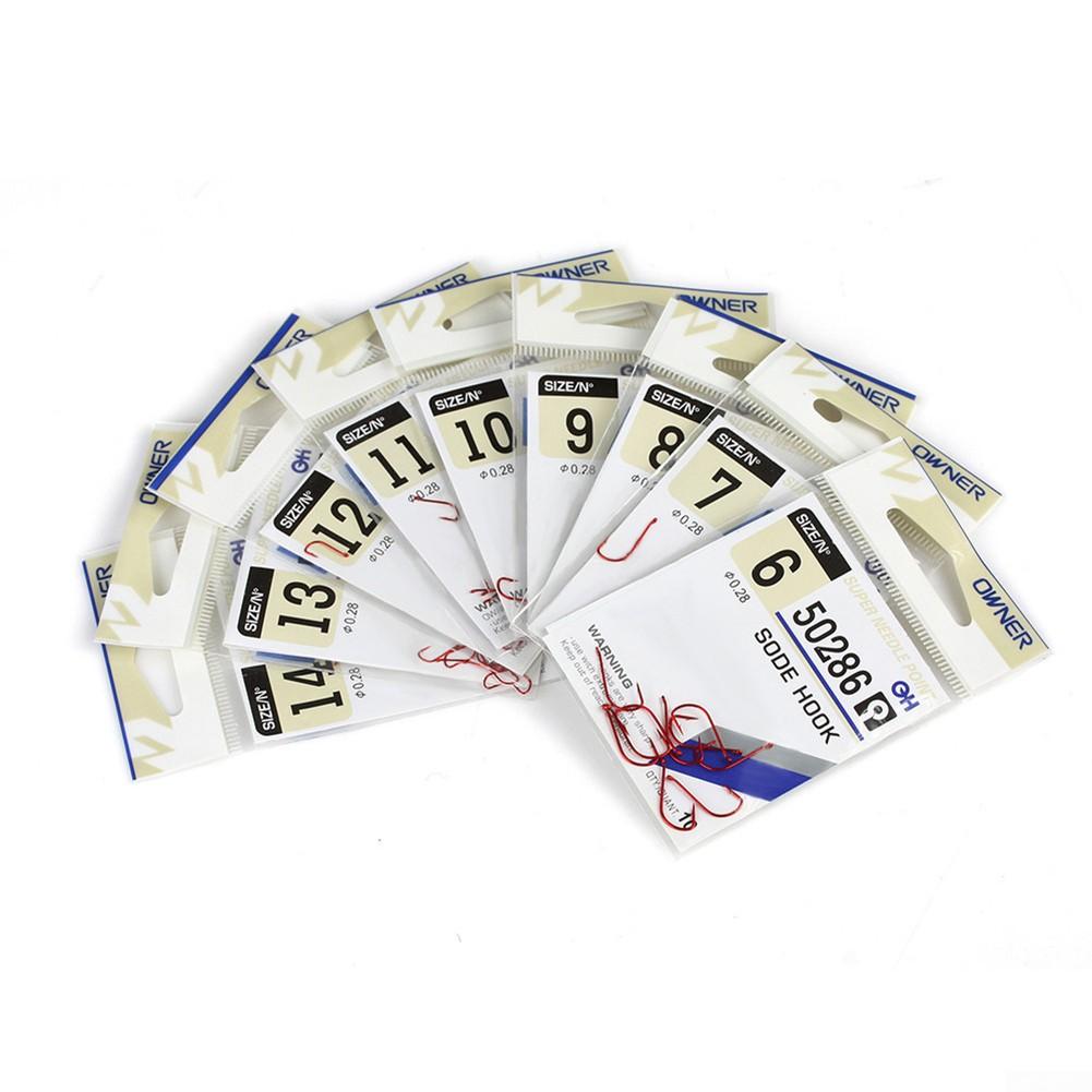 Красные крючки, 10 шт./пакет, красные рыболовные крючки 6#/7#/8#/9#/10#