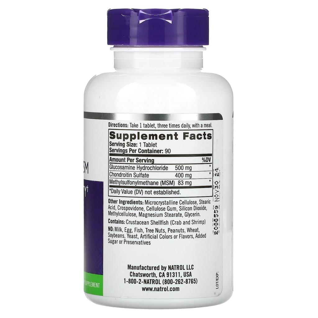 Natrol Глюкозамин, Хондроитин и МСМ, 90 таблеток