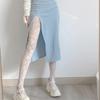 Millennial-style hot girl fishnet pantyhose with side cutouts, sexy and alluring, with integrated garter belt and rose jacquard design