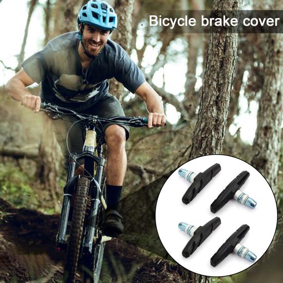 2 пары велосипедных тормозных колодок, легкие, бесшумные, универсальные, для горного и дорожного велосипеда, V-образные тормозные колодки, сменные резиновые колодки, аксессуары для велоспорта