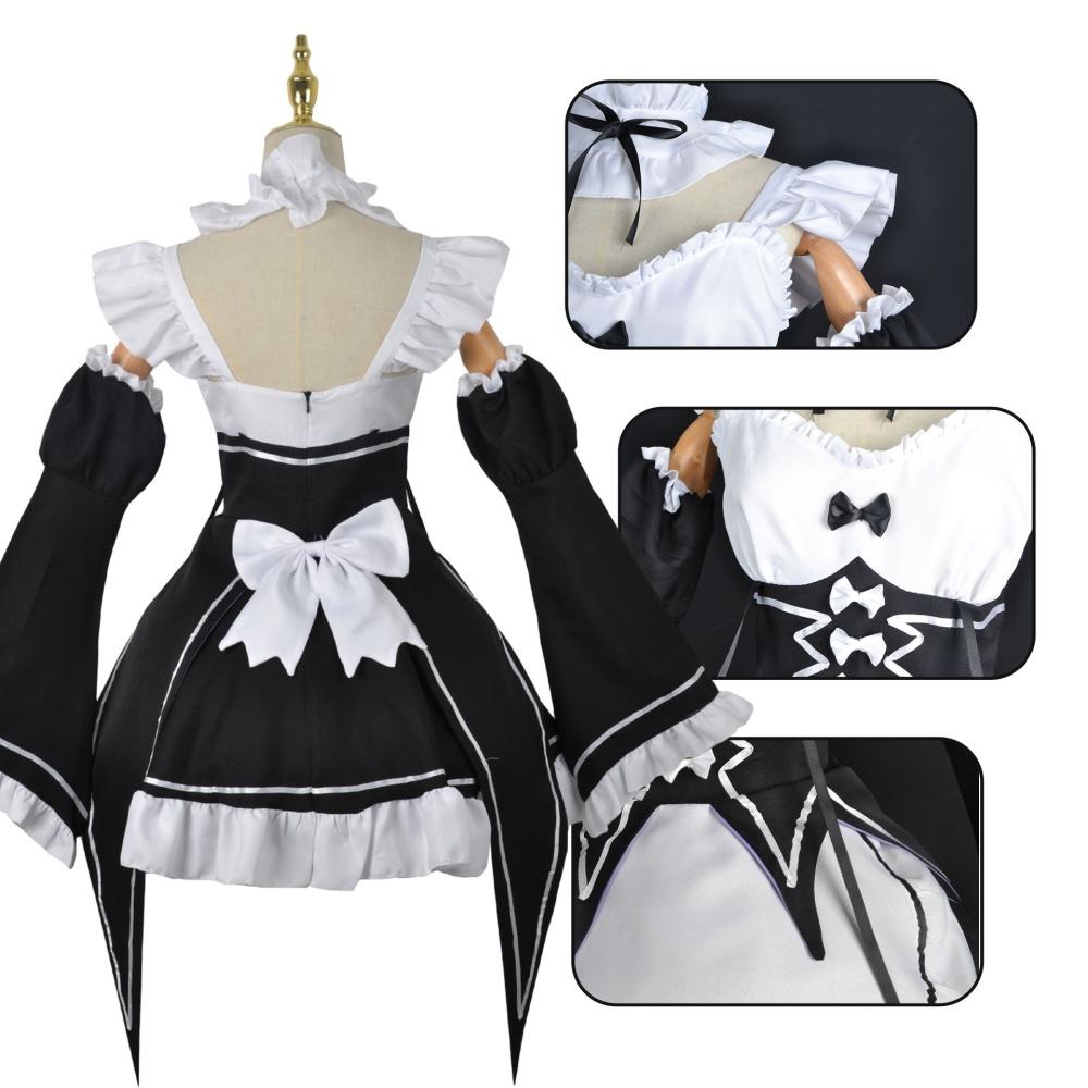 Аниме Ram Rem Lolita Maid, косплей Re Life In A Different World From Zero, костюмы, женское платье Лоли, костюм для вечеринки на Хэллоуин