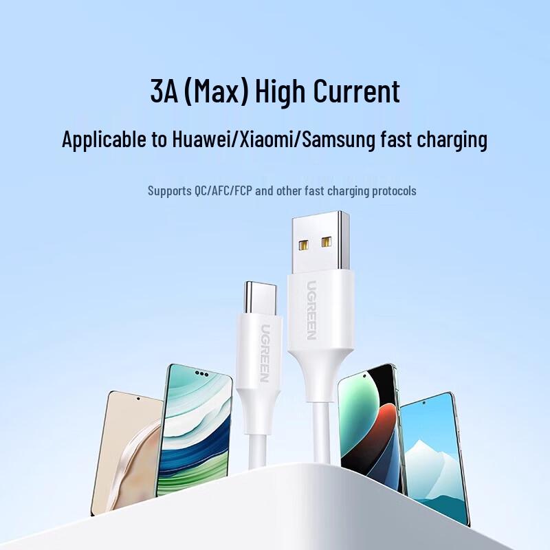 Ugreen US287 USB на Type-C 3A Кабель для быстрой зарядки и передачи данных
