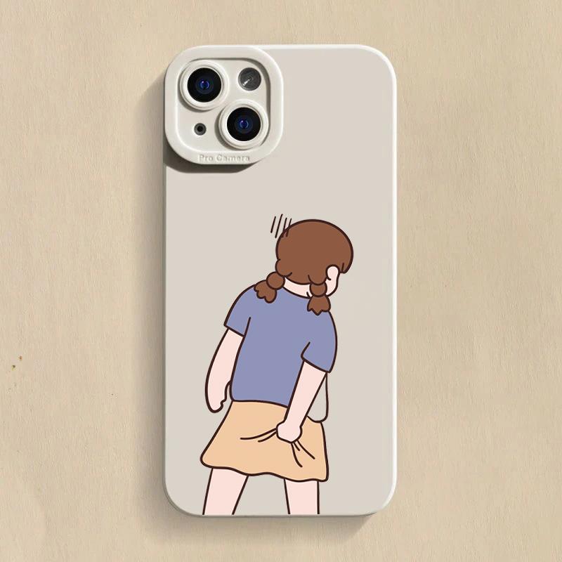 INS Cute Cartoon Couple Silicone Phone Case For Redmi Note 13 12 11 Pro Plus 13 12S 11S 10S Redmi 12 13C Shockproof Cover