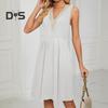 Women's Summer Dress V Neck Sleeveless Midi Dresses with Pockets Casual Boho Beach Vacation Sundresses