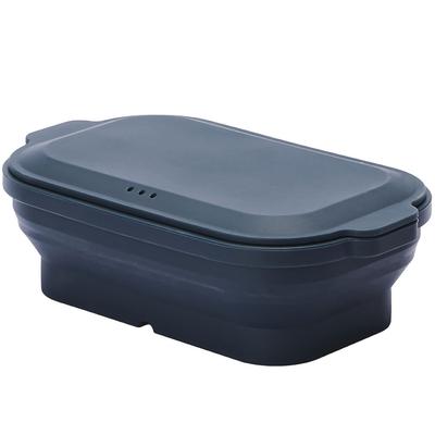 Тон Силиконовая пароварка с крышкой, которая превращается в микроволновую печь, рецепт приготовления пищи, можно мыть в посудомоечной машине SG-05 пластина, пароварка, в комплекте, складная, (темно-синий)