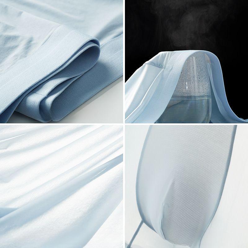 Мужские шорты из шелка Ice Silk, облегающее нижнее белье со средней посадкой и эластичной талией, ультратонкие однотонные трусики с U-образным вырезом