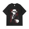 275 GSM Washed T-shirts 100% Cotton Demon Slayer V37 Muzan Print Unisex Heavy Cotton T Shirt