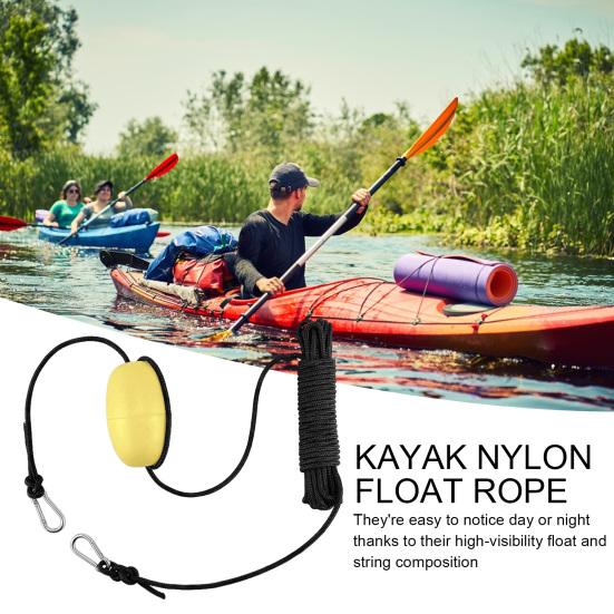 Буксировочный канат для каяка с буйком-маркером, ПВХ, карабин из нержавеющей стали, высокая видимость, сверхпрочный, дрифтовый носок, обвязка, нейлон