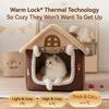 Warm Cat House Bed Enclosed Plush Pet Cave for Cats Small Dogs Cozy Winter Sleeping Nest Detachable Washable Kitten Puppy House