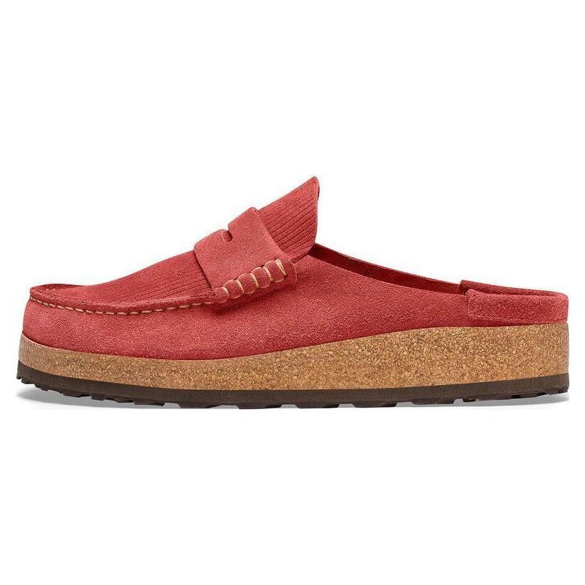 Birkenstock Замшевые Удобные Скругленный Носок Универсальные Платформа Закрытый Носок Шлепанцы Унисекс Шлепанцы Красный 1025492