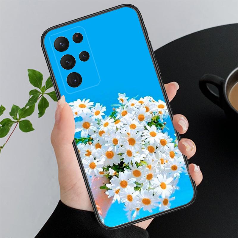 Чехол для телефона с цветком ромашки для Samsung S24 S23 S22 S21 S20 Ultra S20 S22 S21 S23 S20 FE S24 Plus