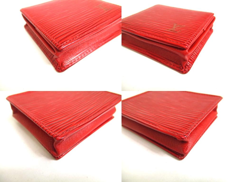 Authentic LOUIS VUITTON Epi Red Leather Coin Purse Porto Monnaie Boite #a329 Refurbished