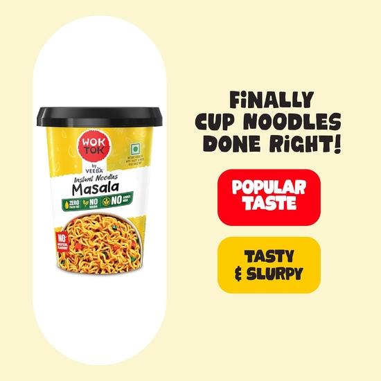 Лапша быстрого приготовления VEEBA Wok Tok Masala | Изготовлено без пальмового масла | без майды | без добавления глутамата натрия, 92,5 грамма
