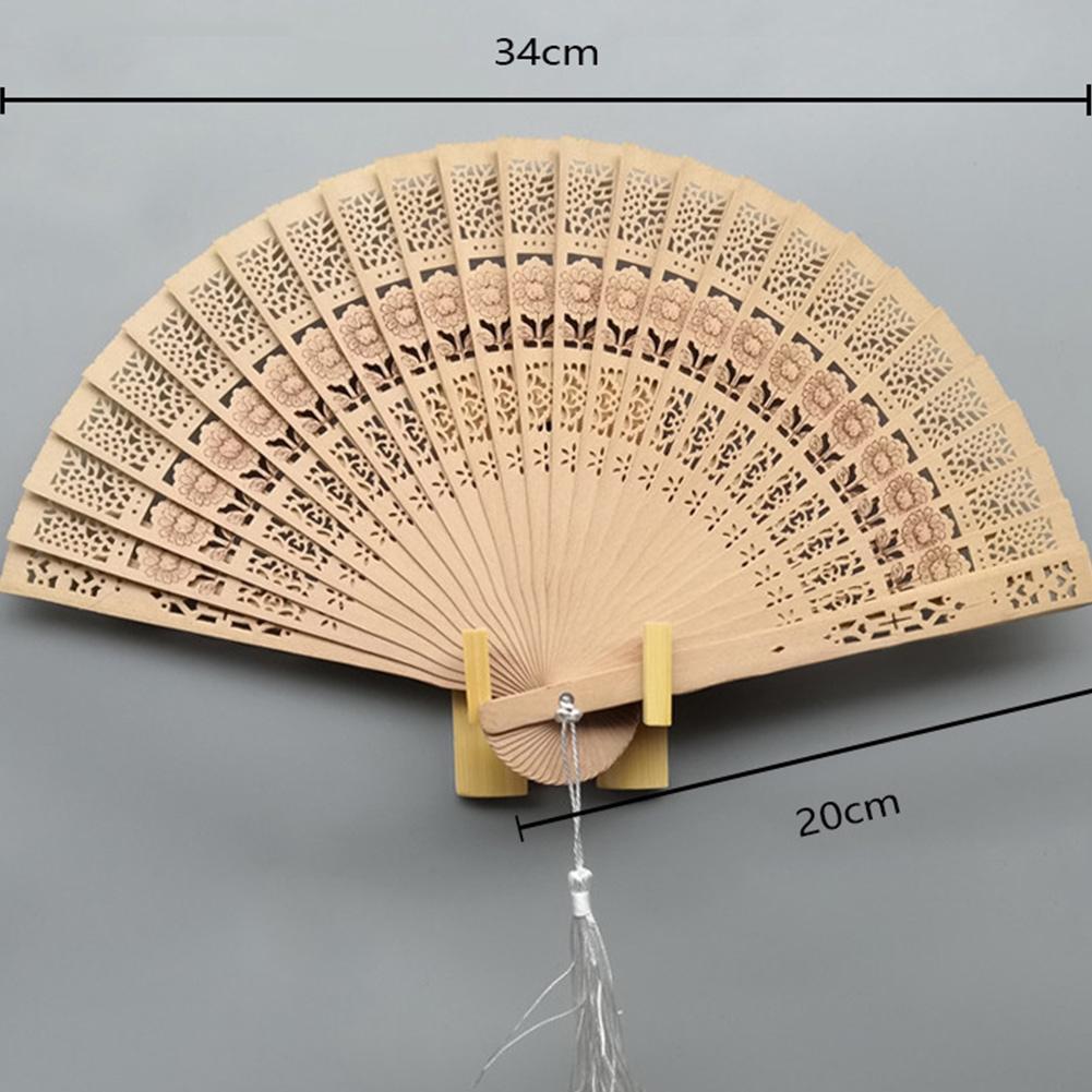 8 Inch Folding Hand Held Fan Full-flush Fragrant Wood For Wedding Sandalwood Classic Chinese Im S4J8