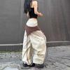 Women's Dance Y2K Style Pants Cross-layer Straps Design Casual Streetwear Trousers Wide Leg Cargo Pants for Hip Hop Dance