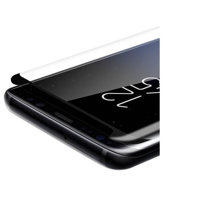 Film de protection Phonillico® pour Samsung Galaxy S8 - Verre trempé intégral noir incurvé