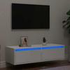 VidaXL TV Stand with LED Lights White 100X35.5x25 Cm, Hi-Fi Cabinet, Entertainment Center, TV Cabinet, Furniture 860238