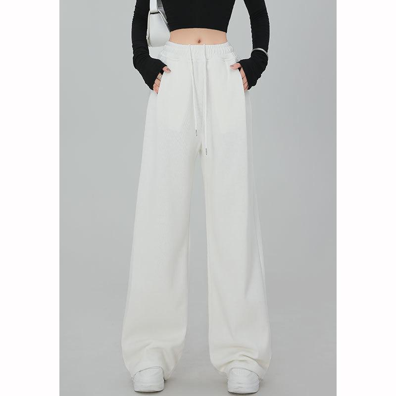 Утепленные женские повседневные брюки из флиса из искусственной овчины на осень и зиму, брюки с широкими штанинами, спортивный стиль, большие размеры, длинные брюки