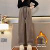 Girls Autumn&winter Fleece-lined Pants Thickened Bell Bottoms Stylish Straight-leg Pants For Kids