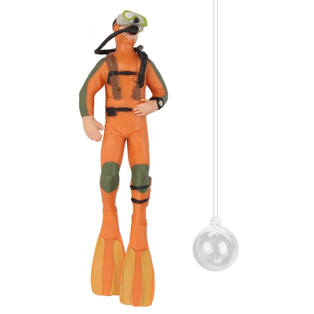 Fish Tank Diver Ornament Floating Simulation Swimming Posture Frogman Aquarium Landscaping Decoration Orange