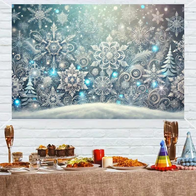 2D Elegant Lace Snowflake Background for Wedding & Newborn Photoshoot